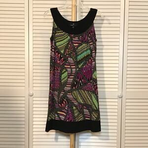 Ronni Nicole Abstract Pattern Scoop Neckline Sleeveless Stretch Shift Dress 8